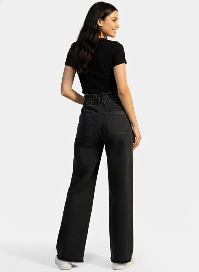 Take Two Take Two Black Mid-Rise Regular Fit Jean