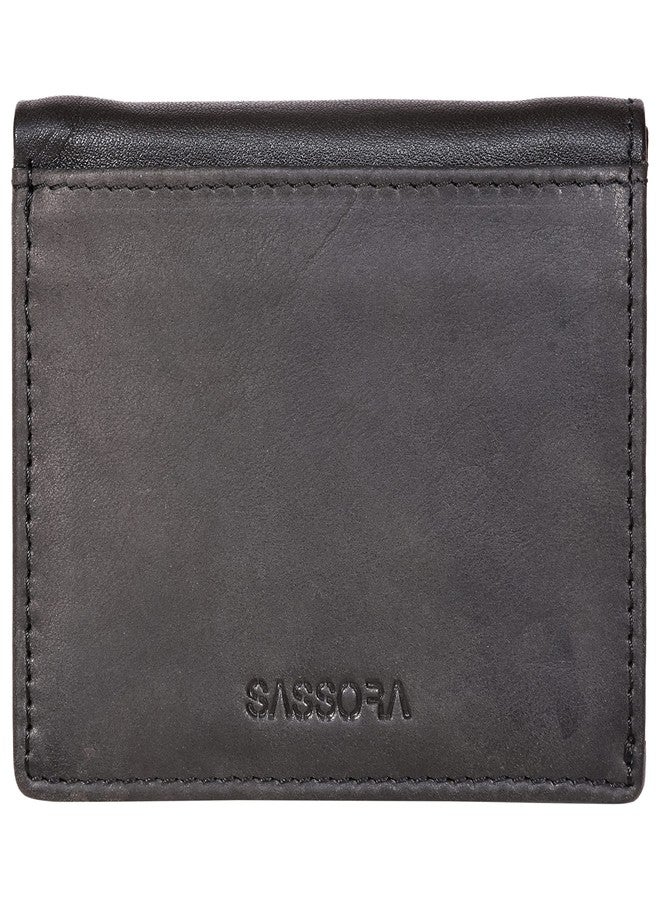 Sassora Genuine Leather Women Small Card Holder - A129_NEO (Black) - Image 1