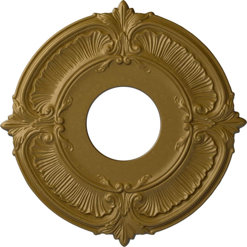 Ekena Millwork CM12ATGLS Attica Ceiling Medallion (Fits Canopies up to 3 1/2"), Hand-Painted Gold - Image 1