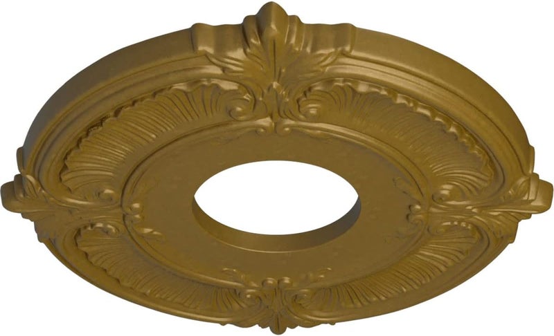Ekena Millwork CM12ATGLS Attica Ceiling Medallion (Fits Canopies up to 3 1/2"), Hand-Painted Gold - Image 2