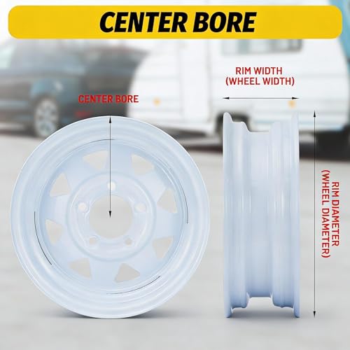 GarveeTech 2PCS 4.80-8 480-8 4.80 x 8 with 4 Lug Trailer Tire, Max Load 760 LBS 90PSI, Center Bore 2.85", 2 Pack 4.80 8 Tires with 4 Lug on 4 inch, Muti Function Lawn Mower & Tractor Turf & Boat Tire - Image 3
