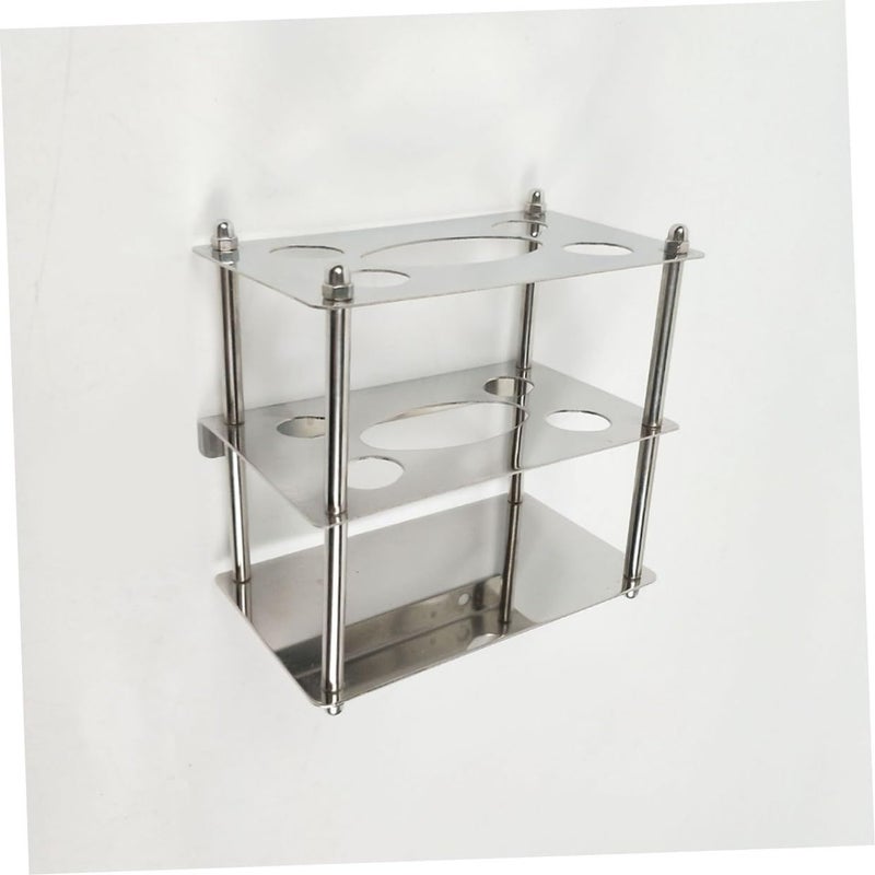 Stainless Steel Toothbrush Holder 2 Pack Vertical Design Wall Mounted Bathroom Countertop Organizer For Home Hotel - Image 4