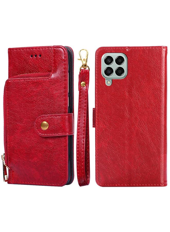 S-TOP Case For Samsung Galaxy M33 5G Zipper Bag Leather Phone Case - Image 1