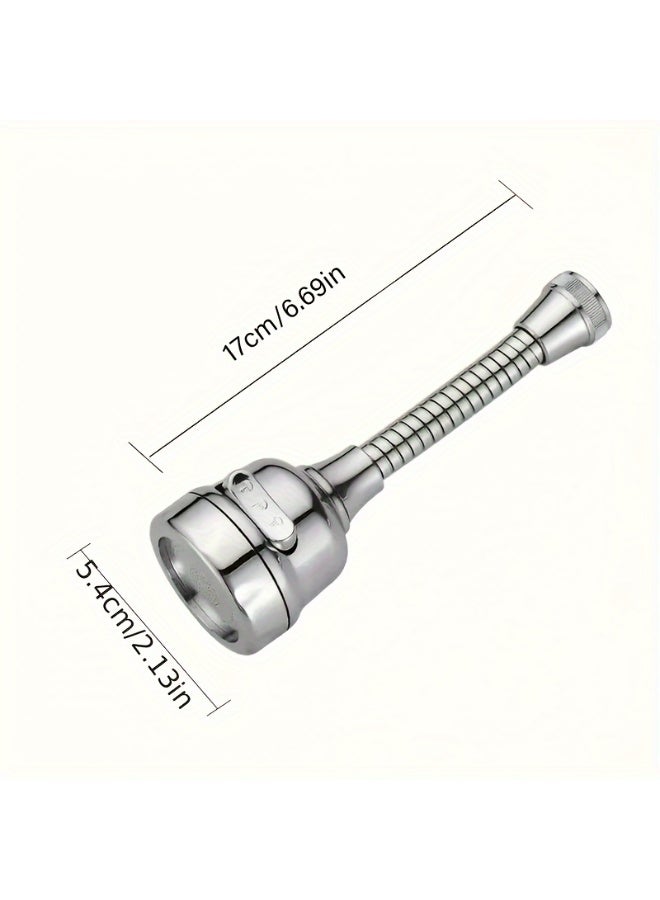Flexible Faucet Sprayer Attachment 360 ° Kitchen Sink Aerator Extender ABS Polished Chrome for Cold Hot Water (Silver）  - Image 3