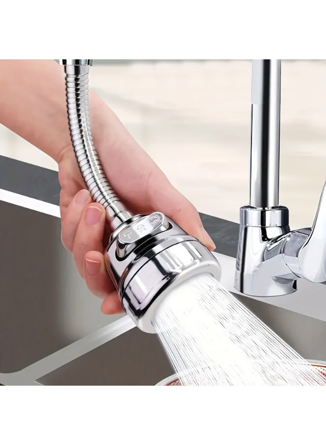 Flexible Faucet Sprayer Attachment 360 ° Kitchen Sink Aerator Extender ABS Polished Chrome for Cold Hot Water (Silver）  - Image 5