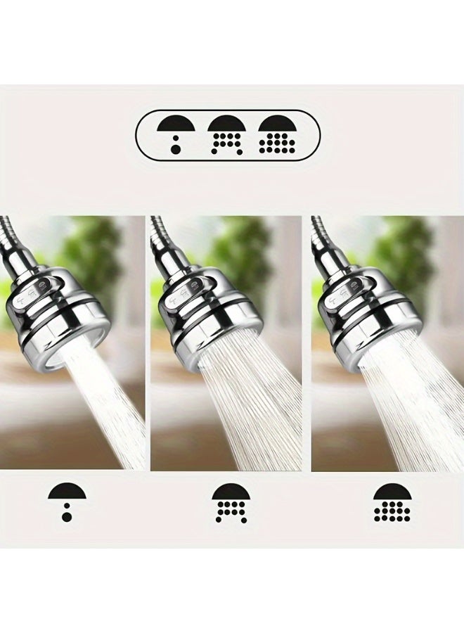 Flexible Faucet Sprayer Attachment 360 ° Kitchen Sink Aerator Extender ABS Polished Chrome for Cold Hot Water (Silver）  - Image 2