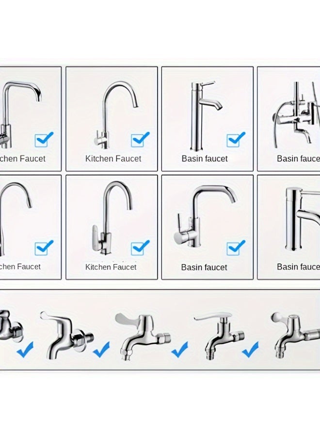 Flexible Faucet Sprayer Attachment 360 ° Kitchen Sink Aerator Extender ABS Polished Chrome for Cold Hot Water (Silver）  - Image 4