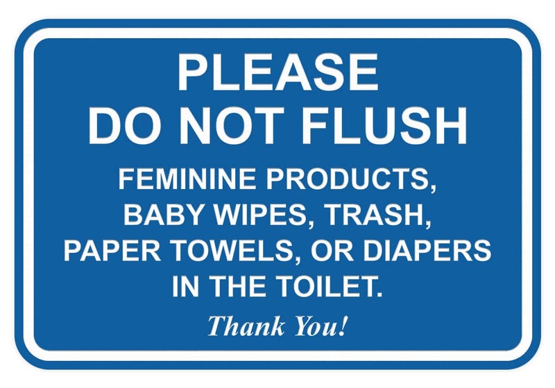 All Quality All Quality classic Framed Please Do Not Flush Thank You Bathroom Etiquette Sign - 6 x 8 (Blue) 