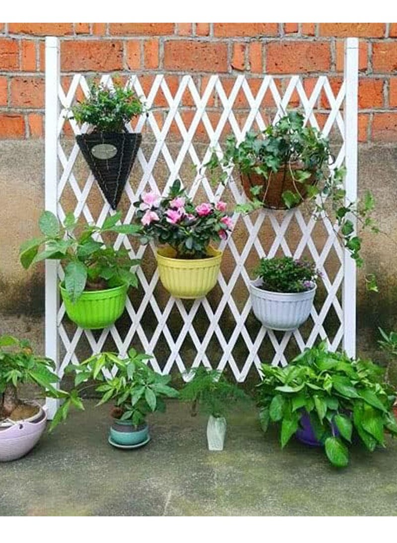 HOME TASTE Expendable Wooden Garden Fence Wooden Trellis Fence Expandable Trellis Fence Free Standing Fence Wooden Fence Gate For Pets Extension Decorative Wood Wicker Balcony Privacy Fences - Image 3