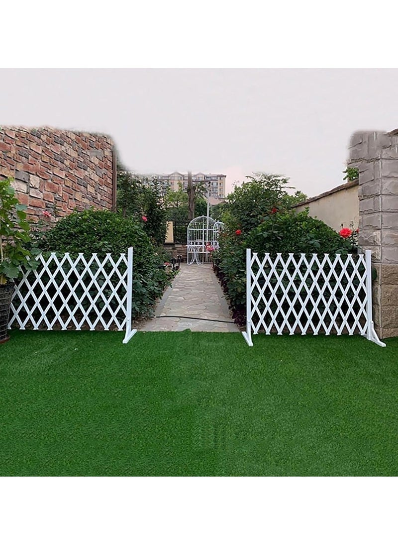 HOME TASTE Expendable Wooden Garden Fence Wooden Trellis Fence Expandable Trellis Fence Free Standing Fence Wooden Fence Gate For Pets Extension Decorative Wood Wicker Balcony Privacy Fences - Image 5