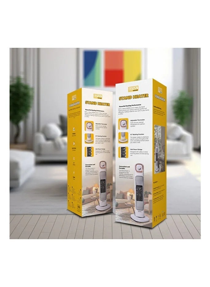 دينكس دفاية كهربائية واقفة – ترموستات قابل للتعديل، خاصية الدوران، تصميم آمن للطاقة - Image 3