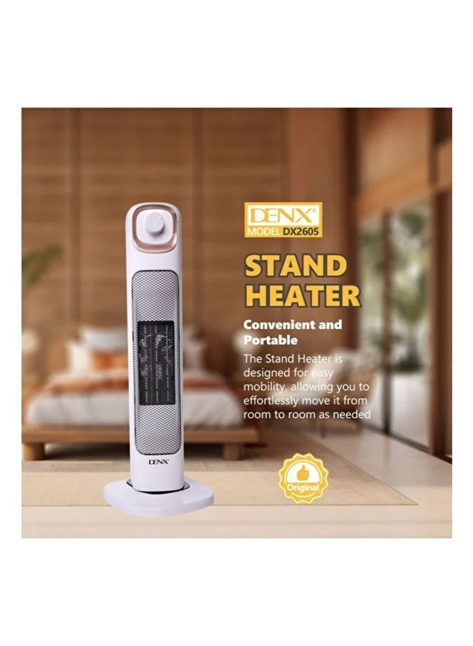 دينكس دفاية كهربائية واقفة – ترموستات قابل للتعديل، خاصية الدوران، تصميم آمن للطاقة - Image 2