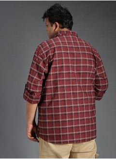 HIGH STAR Regular Fit Brown Classic Tartan Checked Shirt for Men  - Image 5