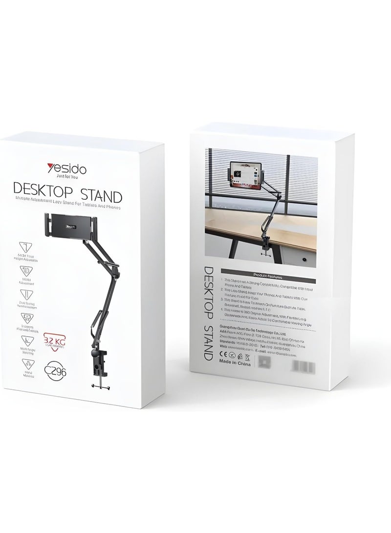 Yesido Flexible Desktop Tablet and Mobile Holder with Long Arm, Adjustable Stand with Strong Base - C296 - Image 2