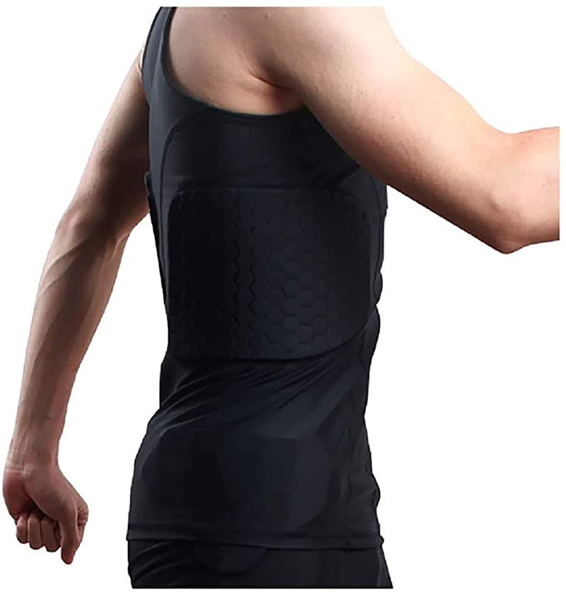 Jellybro Padded Sleeveless Shirt Chest Rib Protector Protective Shir Vest for Football Rugby Paintball - Image 5
