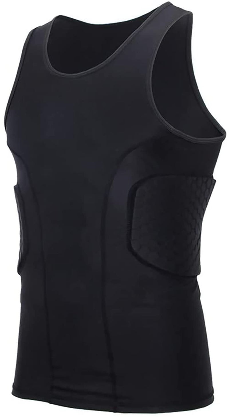 Jellybro Padded Sleeveless Shirt Chest Rib Protector Protective Shir Vest for Football Rugby Paintball - Image 3