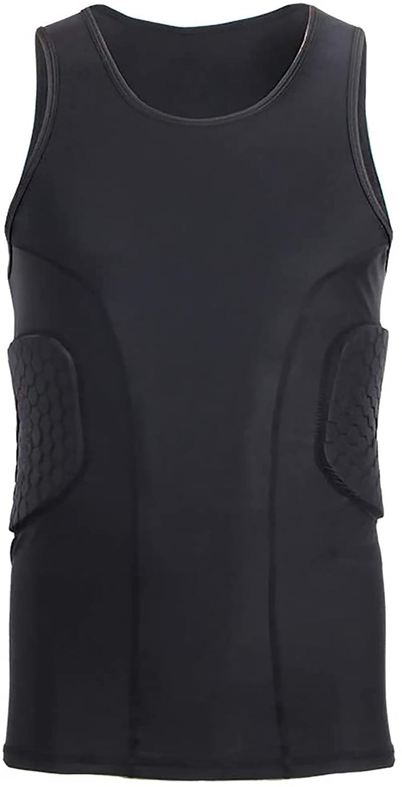 Jellybro Padded Sleeveless Shirt Chest Rib Protector Protective Shir Vest for Football Rugby Paintball - Image 2