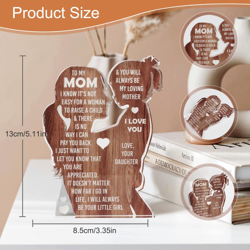MAMAGIFTREE Mom Christmas Gifts from Daughter 2024  Stocking Stuffers for Mama  Best Mom Ever  Unique Birthday Present Ideas for New Mom First Time Mom - Desk Decor Acrylic Sign - Image 2