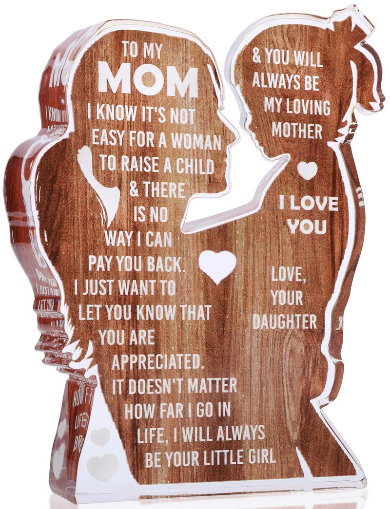 MAMAGIFTREE Mom Christmas Gifts from Daughter 2024  Stocking Stuffers for Mama  Best Mom Ever  Unique Birthday Present Ideas for New Mom First Time Mom - Desk Decor Acrylic Sign - Image 1