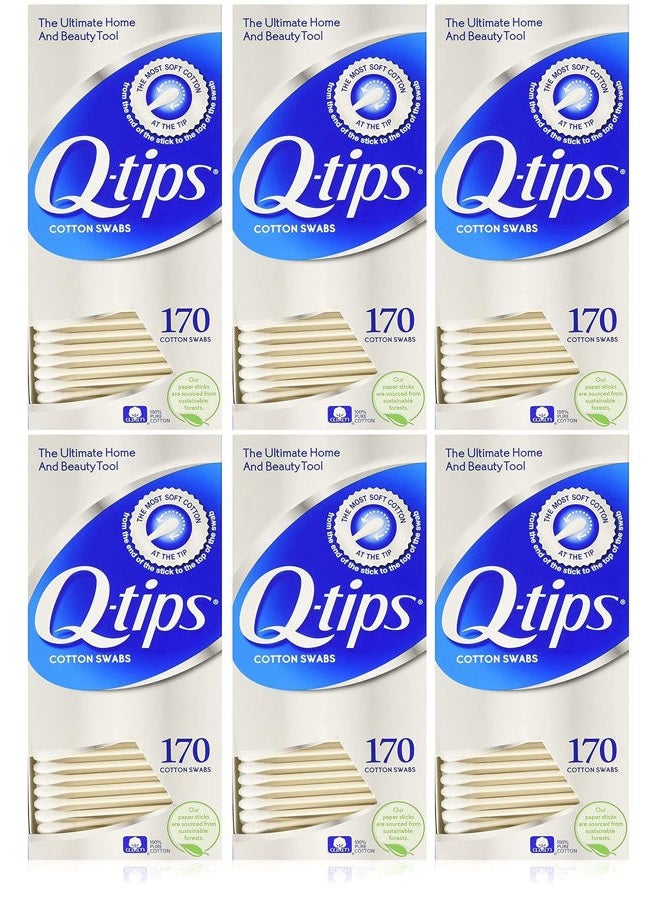 Q-Tips Cotton Swabs, 170 Count, 6-Pack