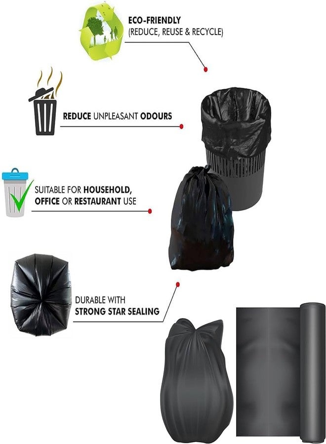 Jupiter Zone Recyclable Eco Friendly Biodegradable Garbage Bags for Dustbin | Medium 19 X 21 Inches | Pack of 3 (90 Pcs) | Black, 32L - Image 5