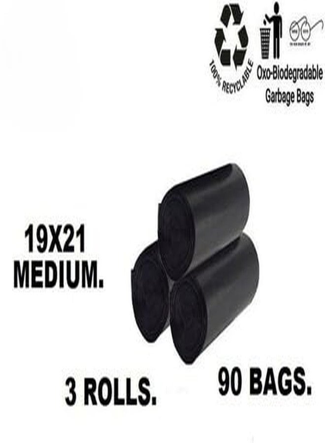 Jupiter Zone Recyclable Eco Friendly Biodegradable Garbage Bags for Dustbin | Medium 19 X 21 Inches | Pack of 3 (90 Pcs) | Black, 32L - Image 2