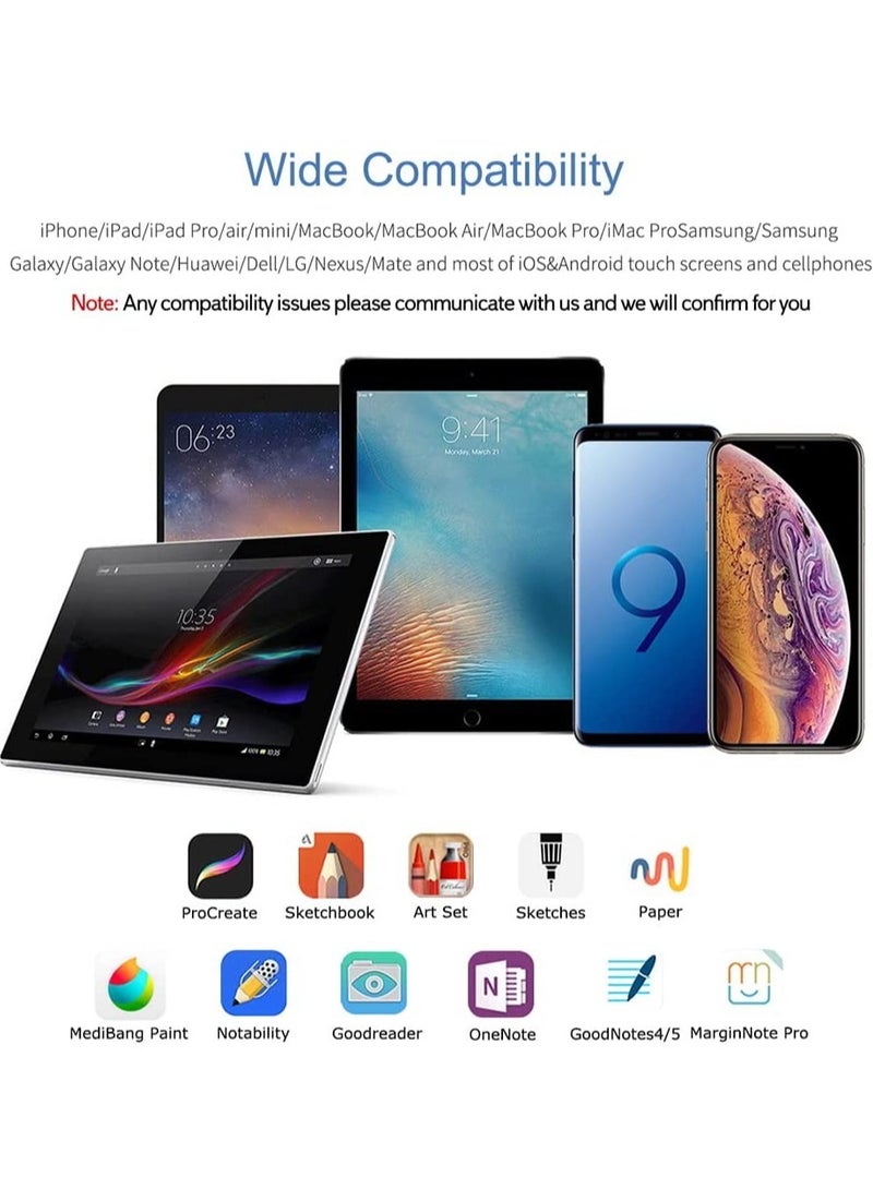 ELTRAZONE قلم ستايلس نشط متوافق مع شاشات اللمس iOS و Android، قلم رقمي لجهاز iPad، الهاتف المحمول والتابلت، قلم ستايلس لجهاز iPad، iPad Pro/Air/Mini، iPhone، قلم سعوي للكتابة والرسم، أسود - Image 3