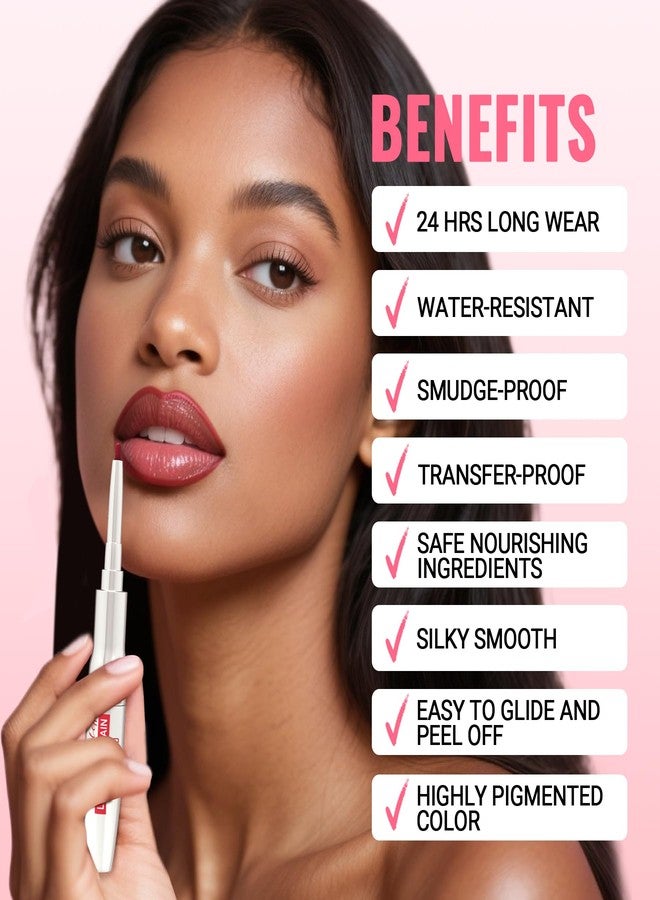 iMethod Lip Liner Stain - Lip Colour, 2-in-1 Peel Off Lip Colour with Two Ends and Tweezers, Natural, Long-Lasting, Easy to Apply, for All Skin Types, Lasts All Day Cocoa - Image 5