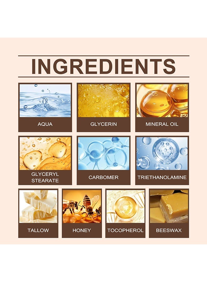 WoodSleep Moisturizing And Caring Cream,Beef Tallow Honey Balm - Beef Tallow for Skin with Beef Tallow,Beeswax and Honey,Moisturizing, Caring and AntiAging ,Grass Fed Beef Tallow Face Cream (59g/2 OZ) - Image 5