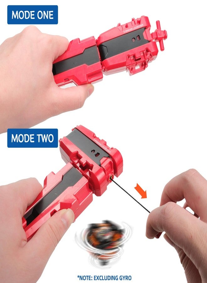 AIBREAY 2 Pack X String Launchers, X Winder Launcher with Grip, Two Launch Mode, Only Work with X Right Spinning Top(Red+Black) - Image 2