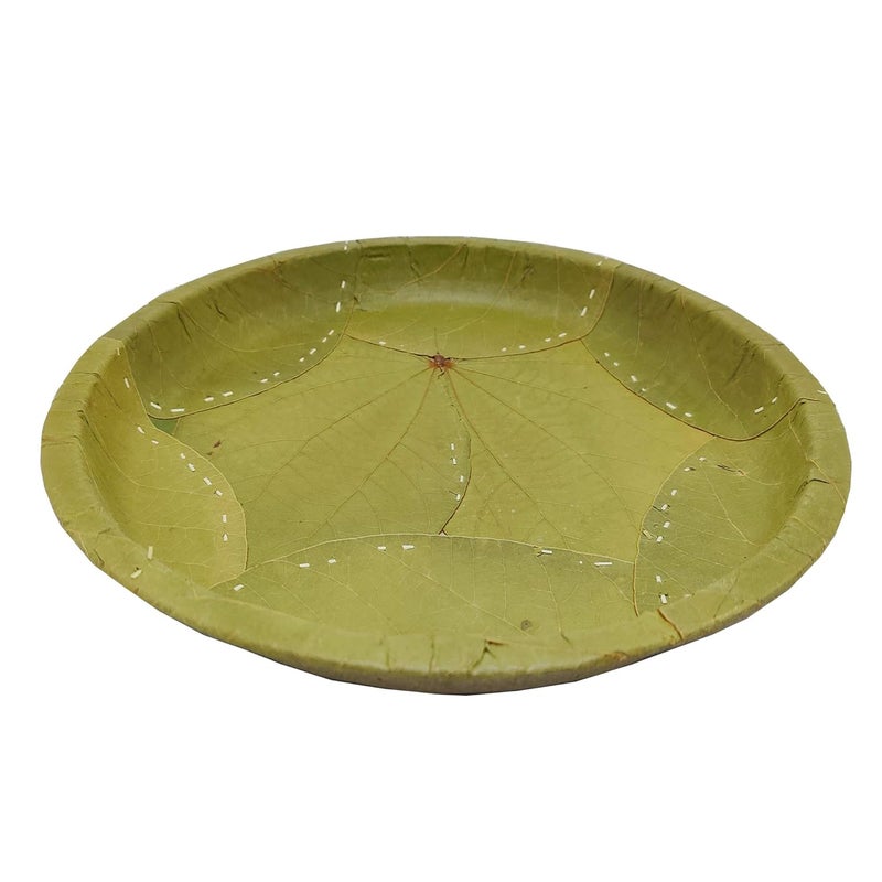 SAI PRASEEDA 100 Biodegradable_Eco Friendly_12 Inch One Side Leaf Dinner Plates_Pack of 100_Natural Leaf Plates_ SPOYP30 - Image 3