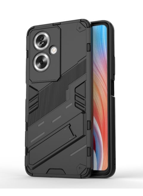 Oppo A79 5G - Original Punk Shock-Resistant Case Cover with Built-in Kickstand: Durable, Lightweight, and Shock-Absorbing - Black