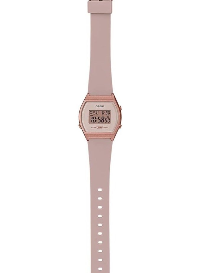Casio Women's Watch - LW-204-4ADF Rose Gold Dial, Beige Band - Image 3