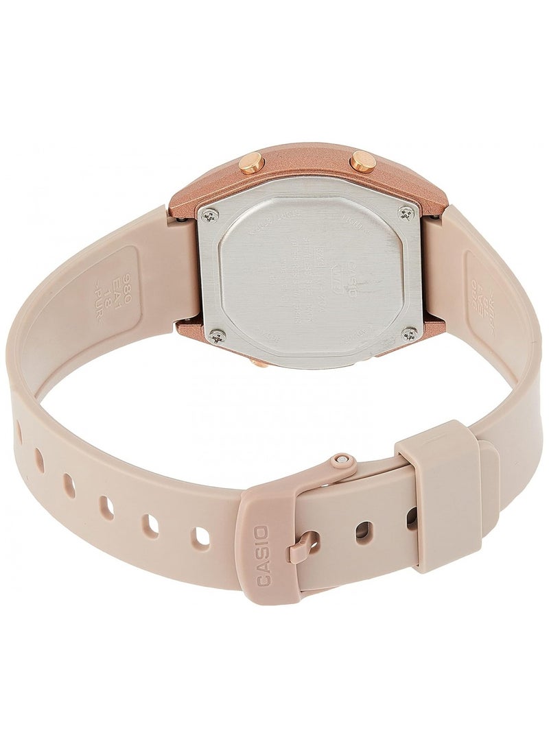 Casio Women's Watch - LW-204-4ADF Rose Gold Dial, Beige Band - Image 2