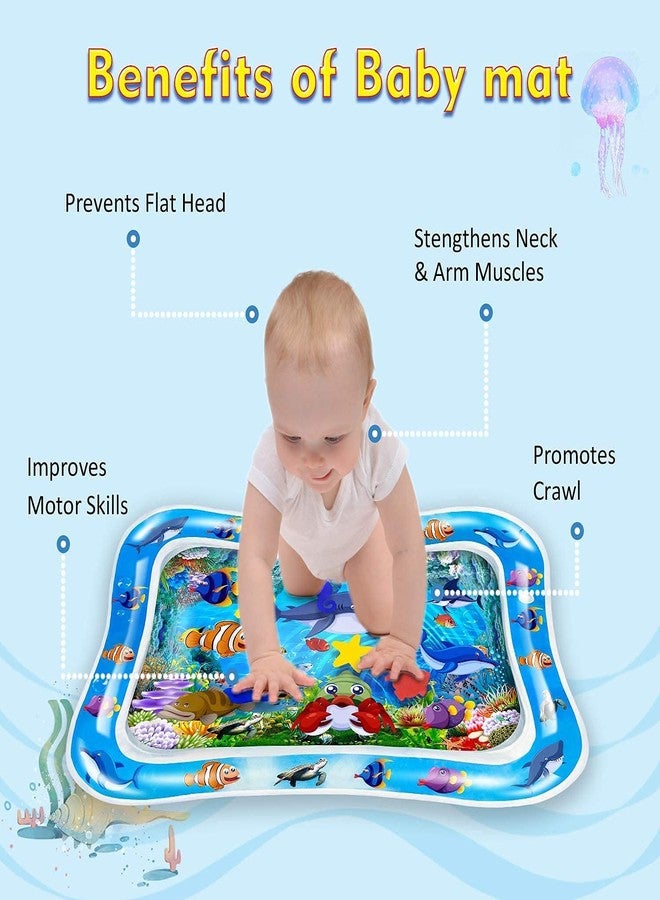 DS ENTERPRISE Baby Water Play Mat Toy Inflatable Tummy Time Leak-Proof| |Fun Activity Play Center Your Baby's Stimulation Growth with Floating Toys, Water Floor Mat for Babies, Infants & Toddlers (Square) - Image 4