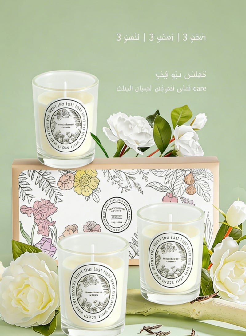 سايكفو شموع معطرة - طقم شموع من 3 قطع، شموع الصويا، شموع الصويا المعطرة للمنزل، برائحة اللافندر/الغاردينيا/الياسمين - Image 2