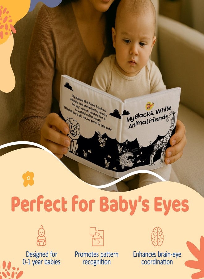 The Curious Bees - My Black & White Animal Friends | High Contrast Soft Sensory Cloth Book for Infants | Crinkle Sounds for Sensory Development & Play | BIS Approved - Image 4