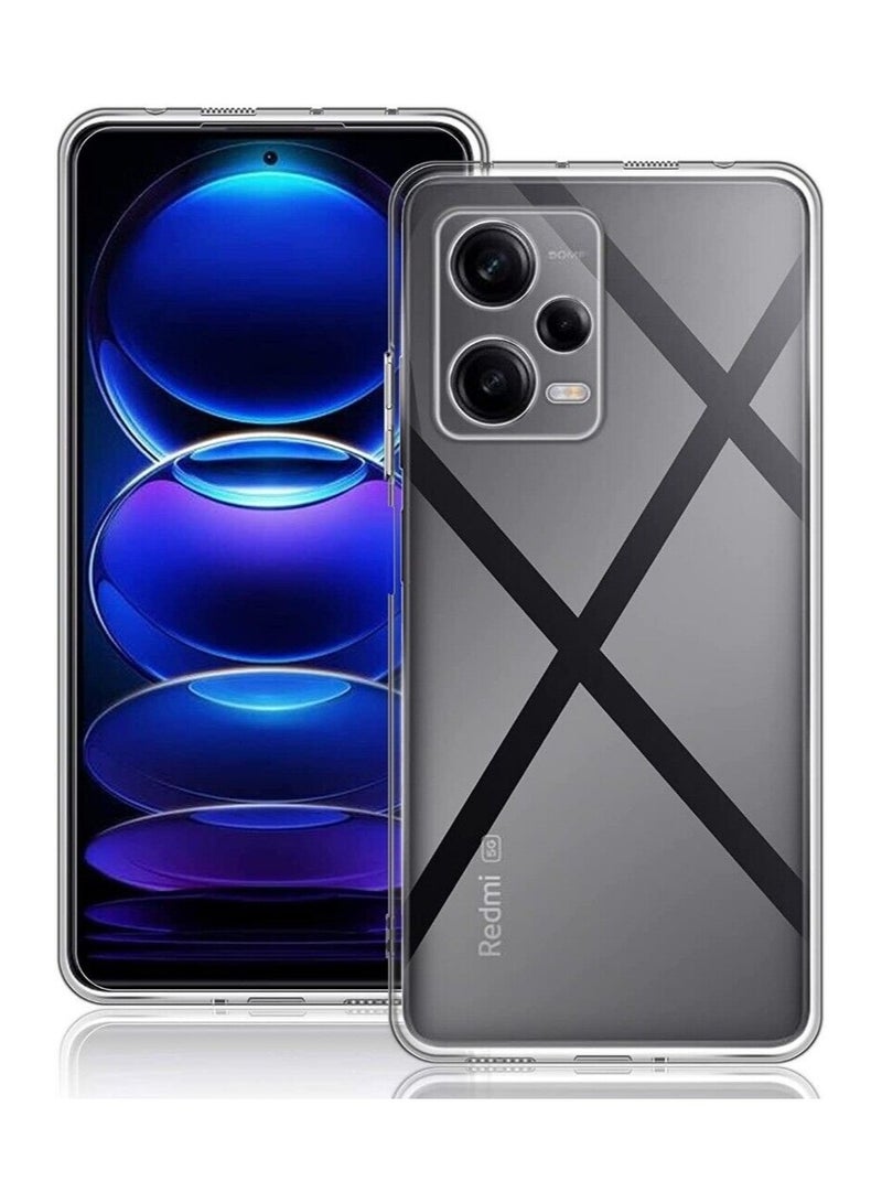 Techie جراب شفاف رفيع للغاية من مادة TPU ناعمة بزاوية لهاتف Redmi Note 12 5G، مقاوم للصدمات ومضاد لبصمات الأصابع، غطاء خلفي شفاف واقٍ - Image 2