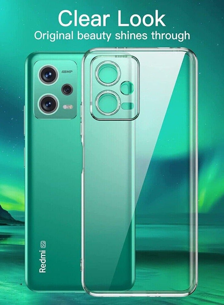 Techie جراب شفاف رفيع للغاية من مادة TPU ناعمة بزاوية لهاتف Redmi Note 12 5G، مقاوم للصدمات ومضاد لبصمات الأصابع، غطاء خلفي شفاف واقٍ - Image 5