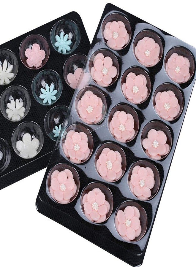 SK 2 Pcs Set 15 Cavity Sugar Flower Fondant Drying Shaping Plate Plastic Sugar Flower Fondant Forming Shaping Mold-no flower - Image 1
