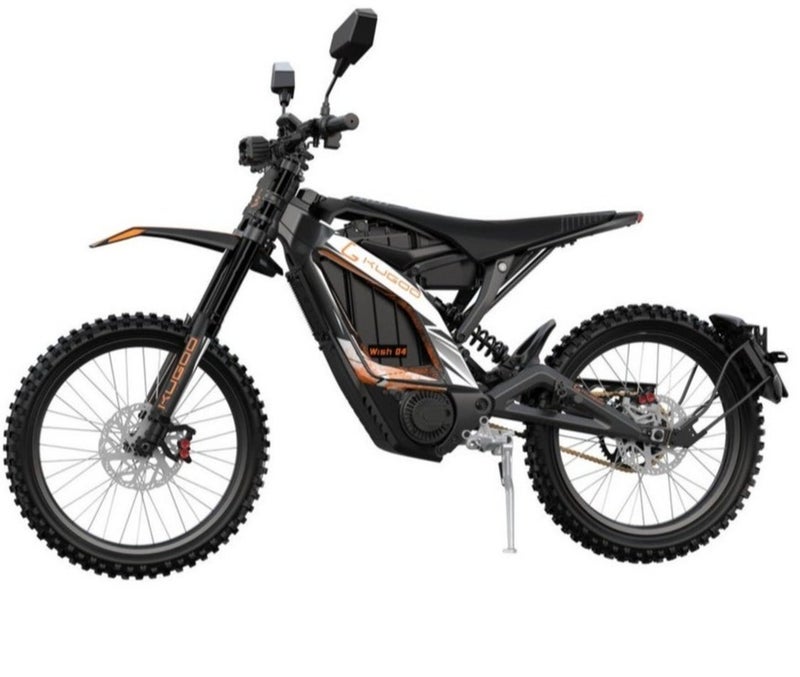 Kugoo Wish 04 Electric Dirt Bike 2026 - 3700W Brushless Motor - 67.2V 36Ah Battery - Max Speed 80km/h - Range up to 70km - Black - Image 1