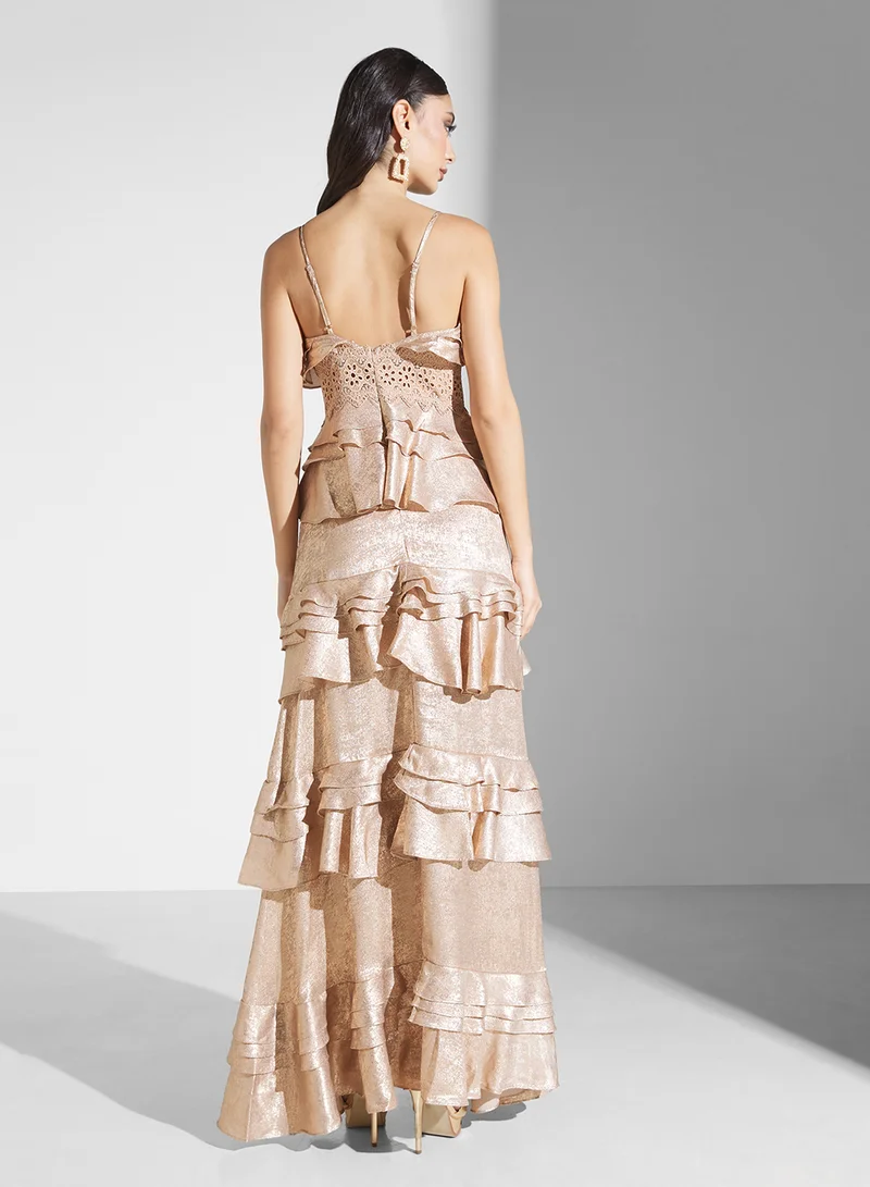 True Decadence Ruffled Evening Dress