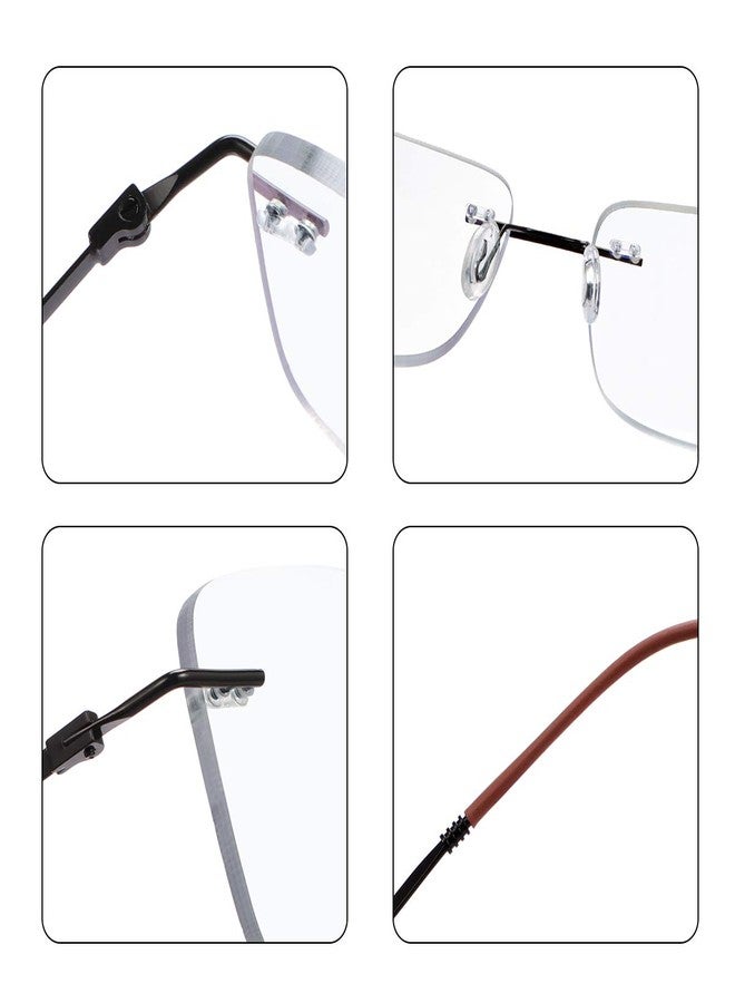 YIMI Progressive Multifocus Rimless Reading Glasses UV400 Computer Anti Blue Light Readers Transition Glasses for Men Women (Brown, 1.50, multiplier_x) - Image 5