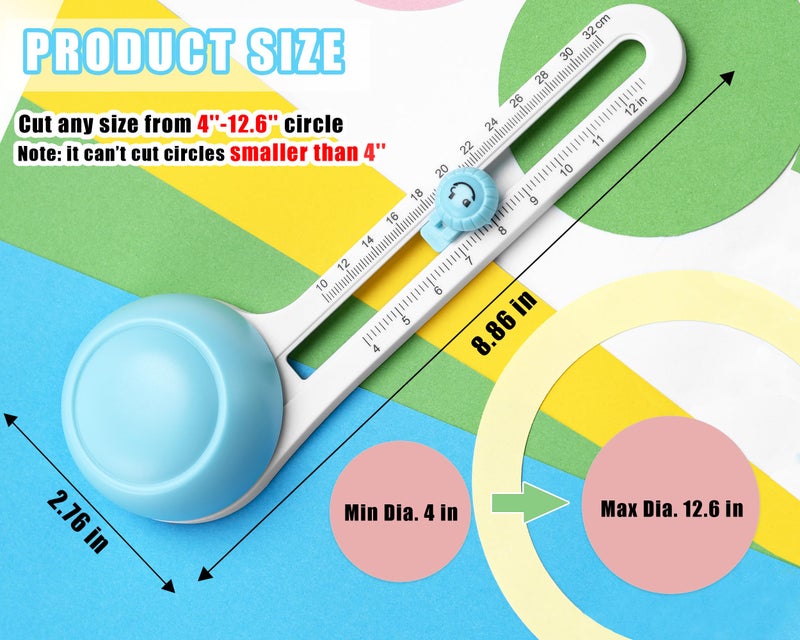 MyLifeUNIT Circle Cutter, Circular Rotary Cutter for Paper Crafts Scrapbooking (Included 6 Blades), Cutting Diameter 4 in to 12.6 in - Image 2