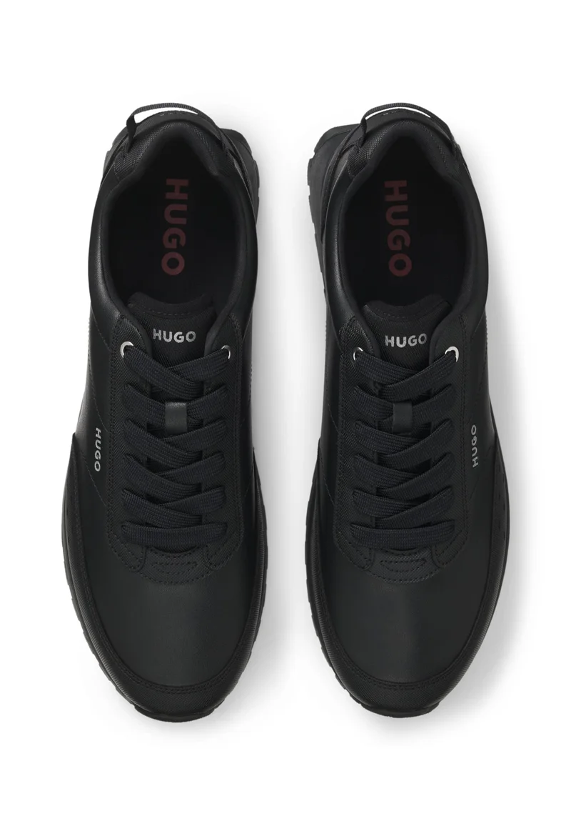 HUGO Running-inspired trainers in faux leather with structured details