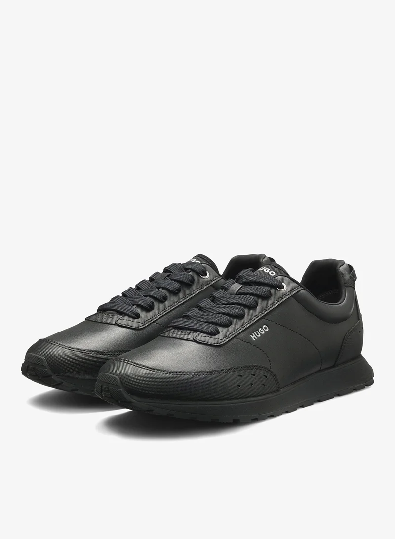 HUGO Running-inspired trainers in faux leather with structured details