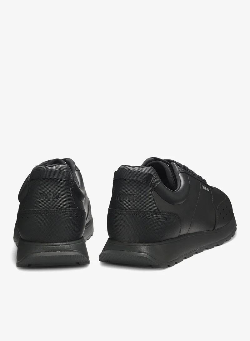 HUGO Running-inspired trainers in faux leather with structured details