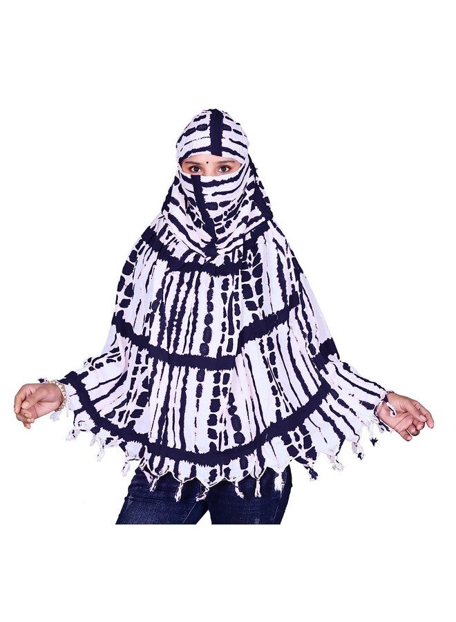HETVIN HETVIN Cotton Long Scarf Cum Mask Scarves Usable for Vehicle Driver | Color Dot Printed Design | Universal Size | For Girl & Women | Breathable Sun Protection Light Weight (Blue) - Image 1