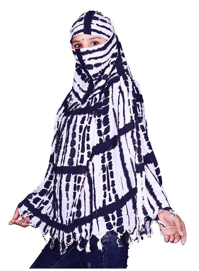 HETVIN HETVIN Cotton Long Scarf Cum Mask Scarves Usable for Vehicle Driver | Color Dot Printed Design | Universal Size | For Girl & Women | Breathable Sun Protection Light Weight (Blue) - Image 5