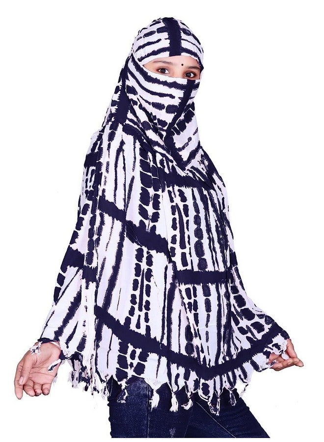 HETVIN HETVIN Cotton Long Scarf Cum Mask Scarves Usable for Vehicle Driver | Color Dot Printed Design | Universal Size | For Girl & Women | Breathable Sun Protection Light Weight (Blue) - Image 2